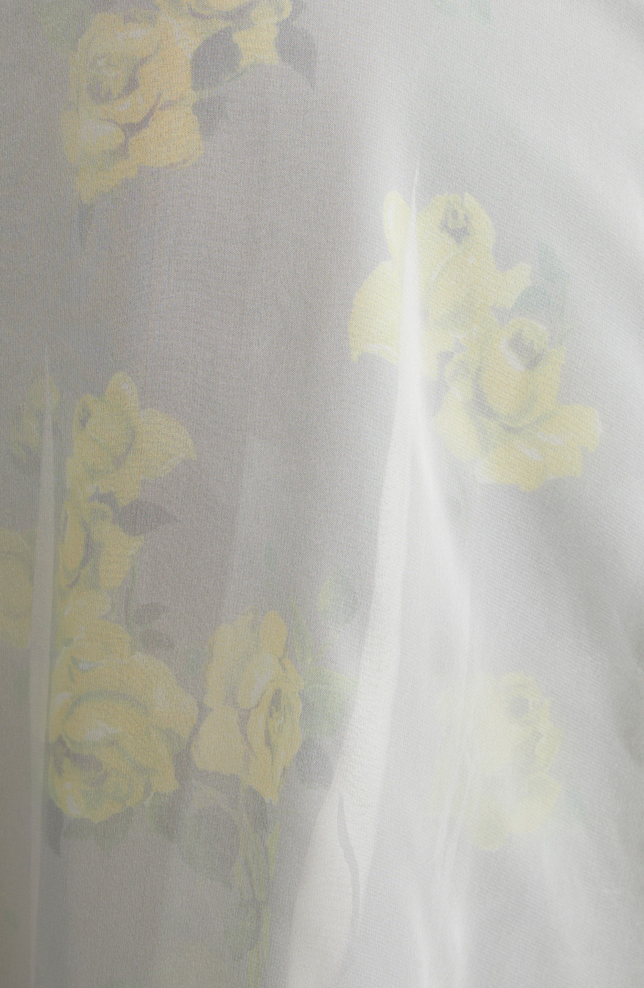 Acne Studios Iranee Floral Georgette Skirt in Yellow/Grey at Nordstrom - 6