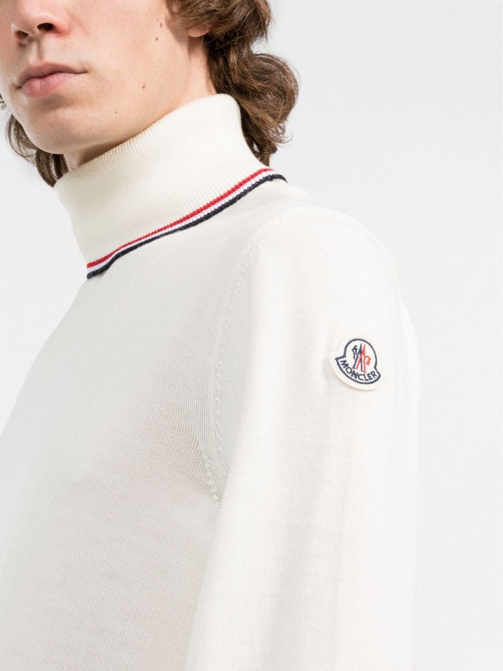 logo-patch turtleneck jumper - 5