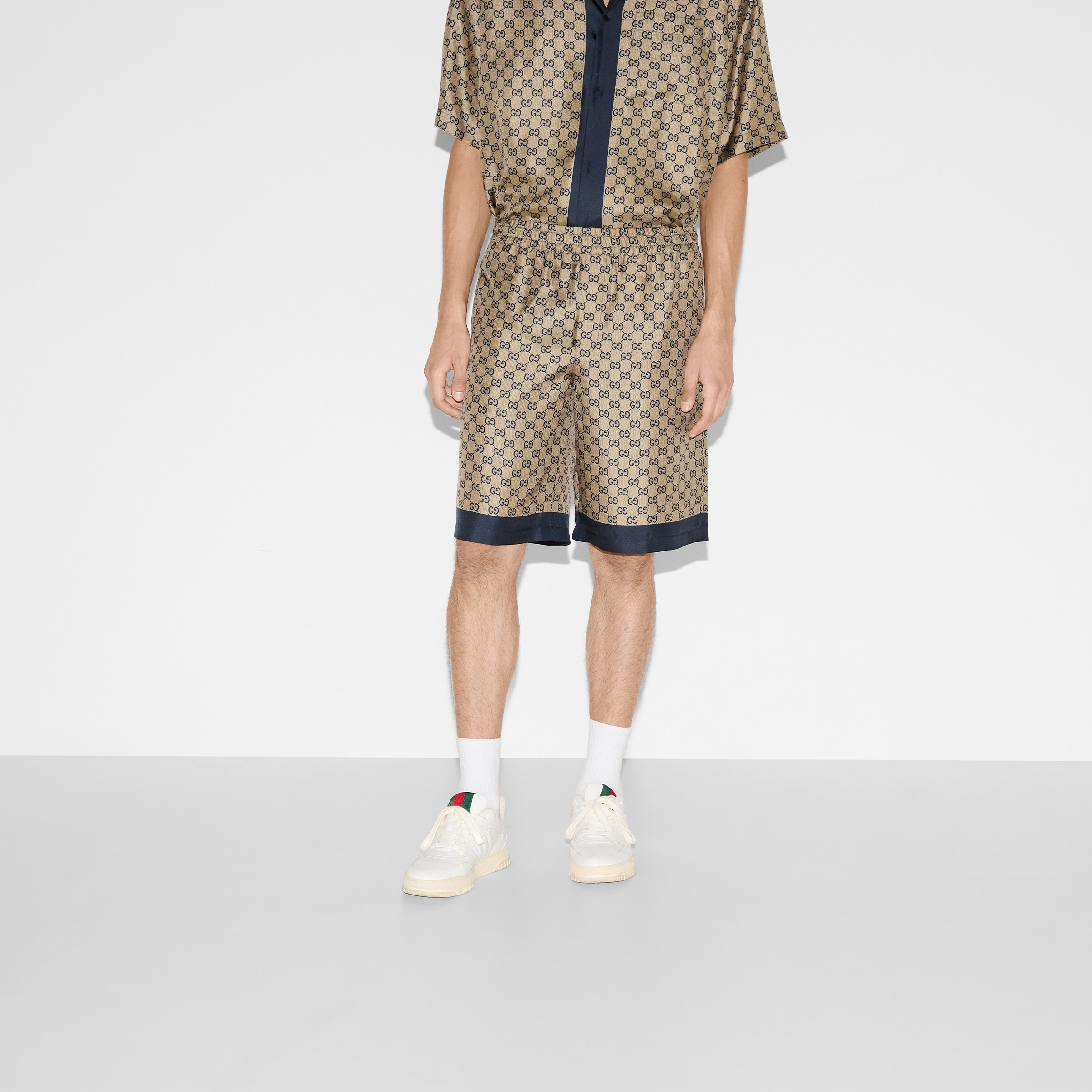 Printed silk twill shorts - 3