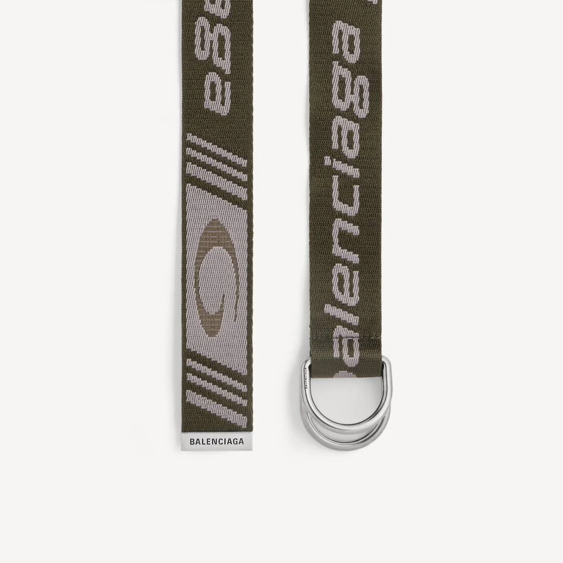 Men's D Ring Belt in Khaki/grey - 1