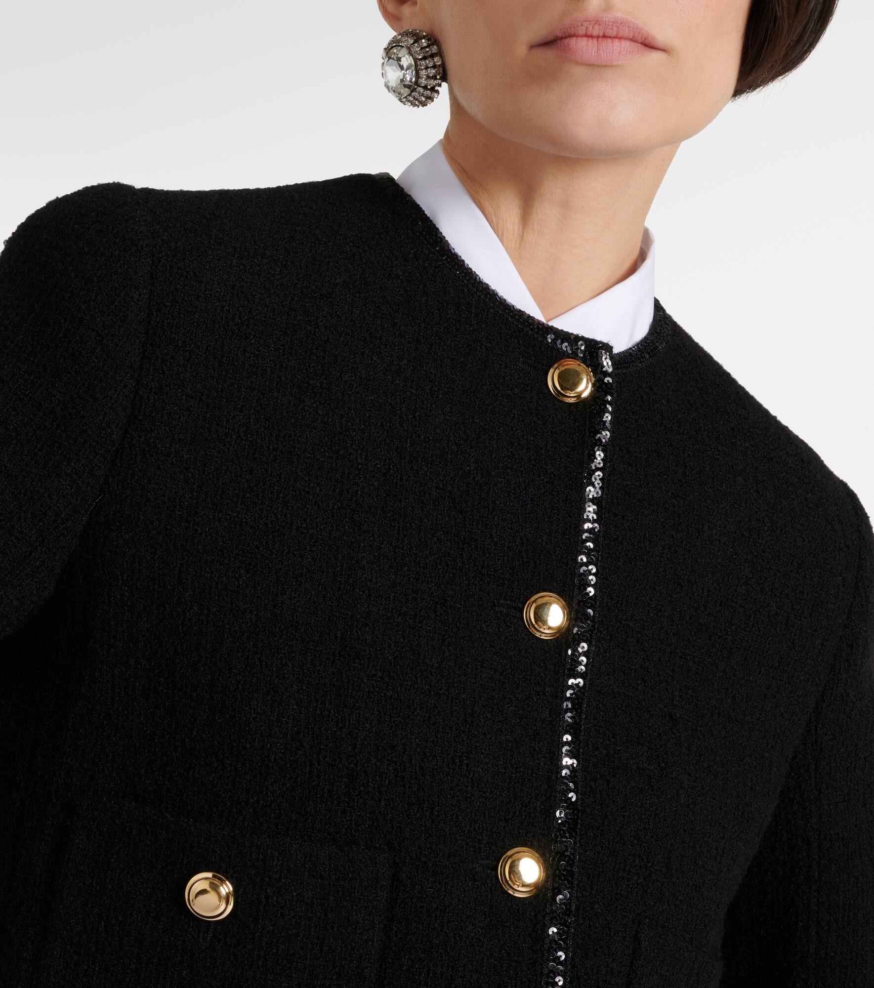 Cropped wool-blend tweed jacket - 4