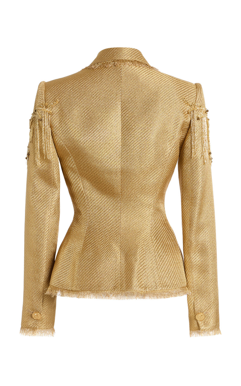 Nipped Salon Jacket In Gold Basketweave Lamé gold 3