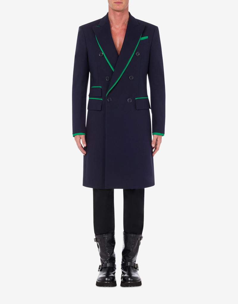 Moschino CONTRASTING LAYERS LAMINATED FABRIC COAT outlook