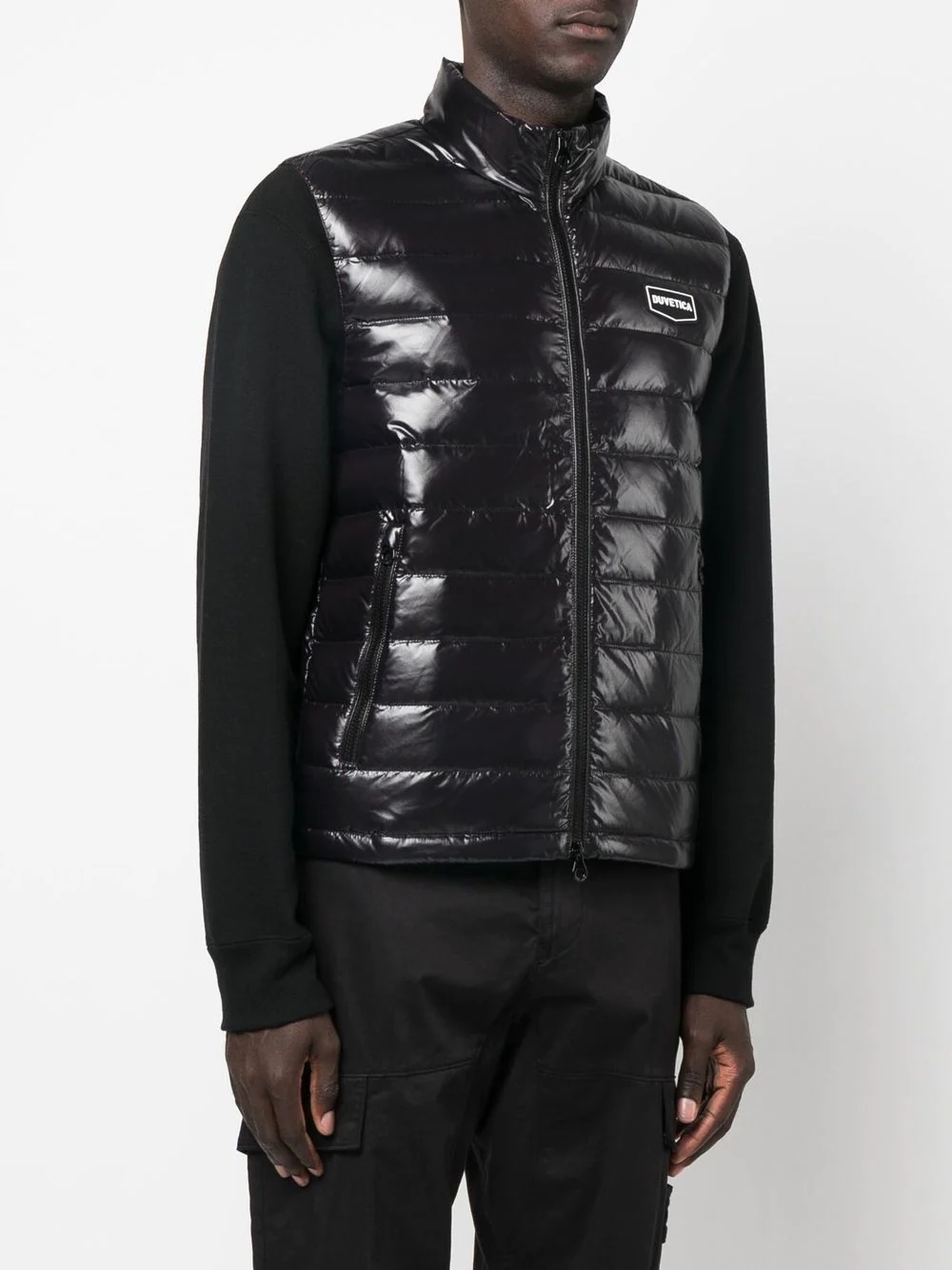 logo-patch quilted down gilet - 3