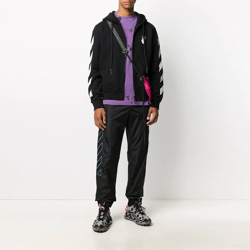 Off-White Off-White Stripe Nylon Training Long Pants Black OMCA086F20FAB0011040 outlook