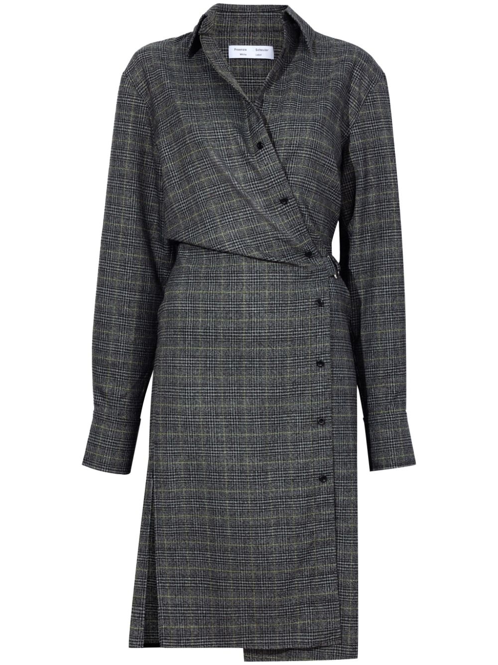 plaid suiting wrap dress - 1