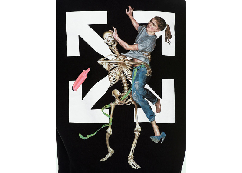 Off-White OFF-WHITE Slim Fit Pascal Skeleton Hoodie Black/Black outlook
