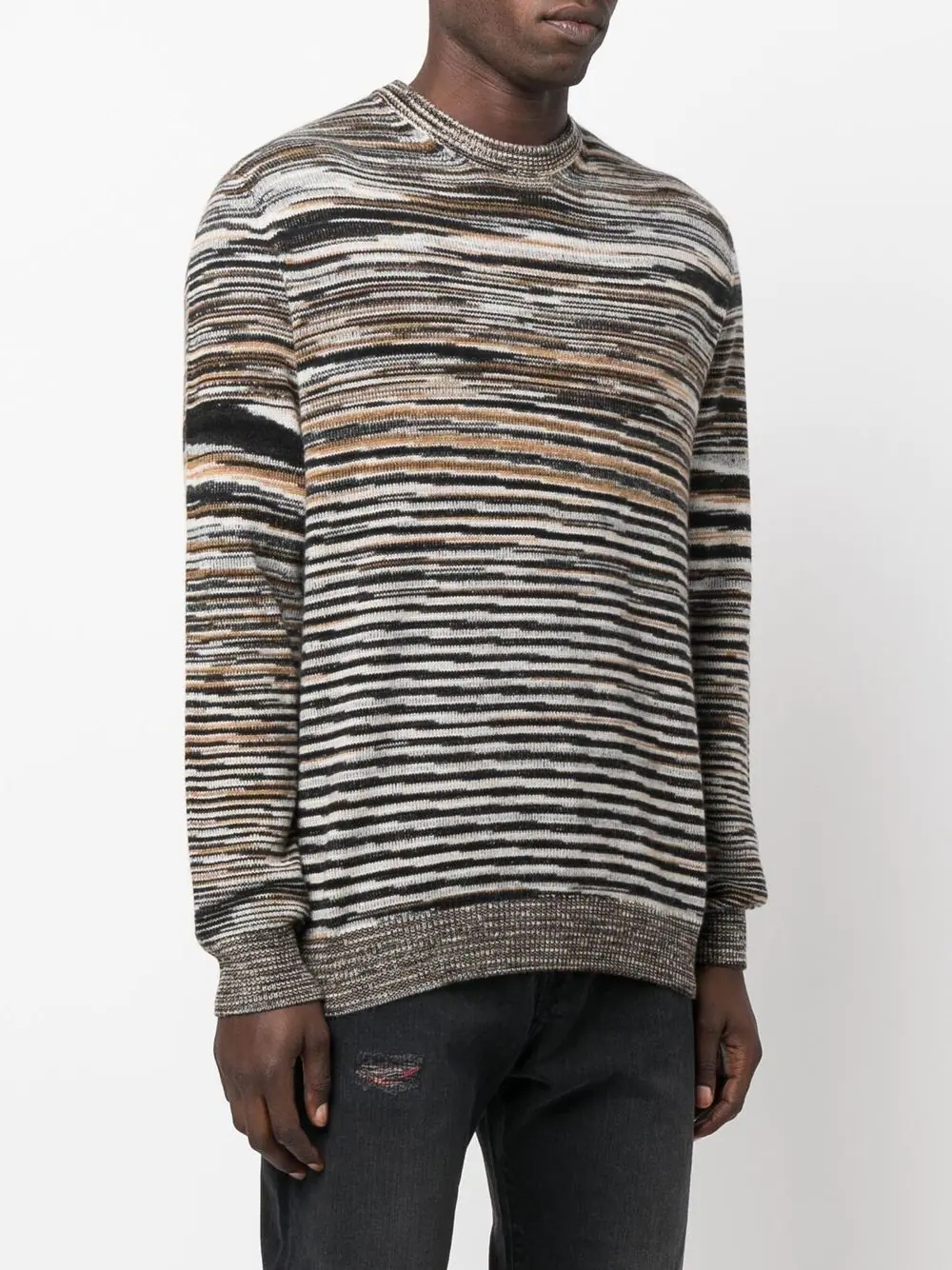 stripe-print cashmere jumper - 3