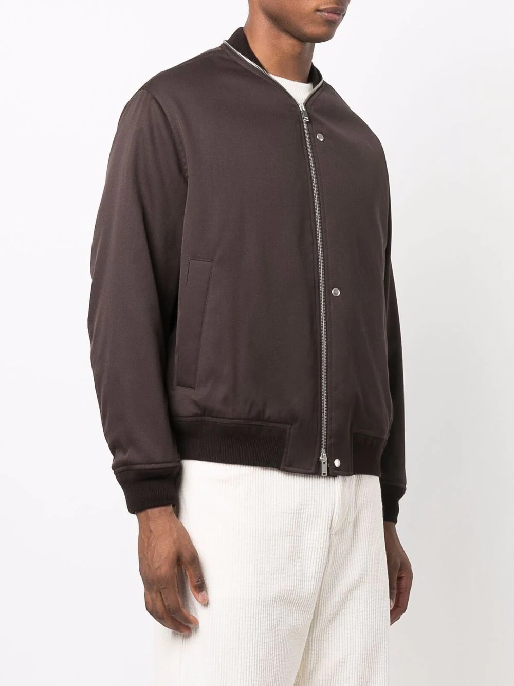 decorative-zip detailing bomber jacket - 3