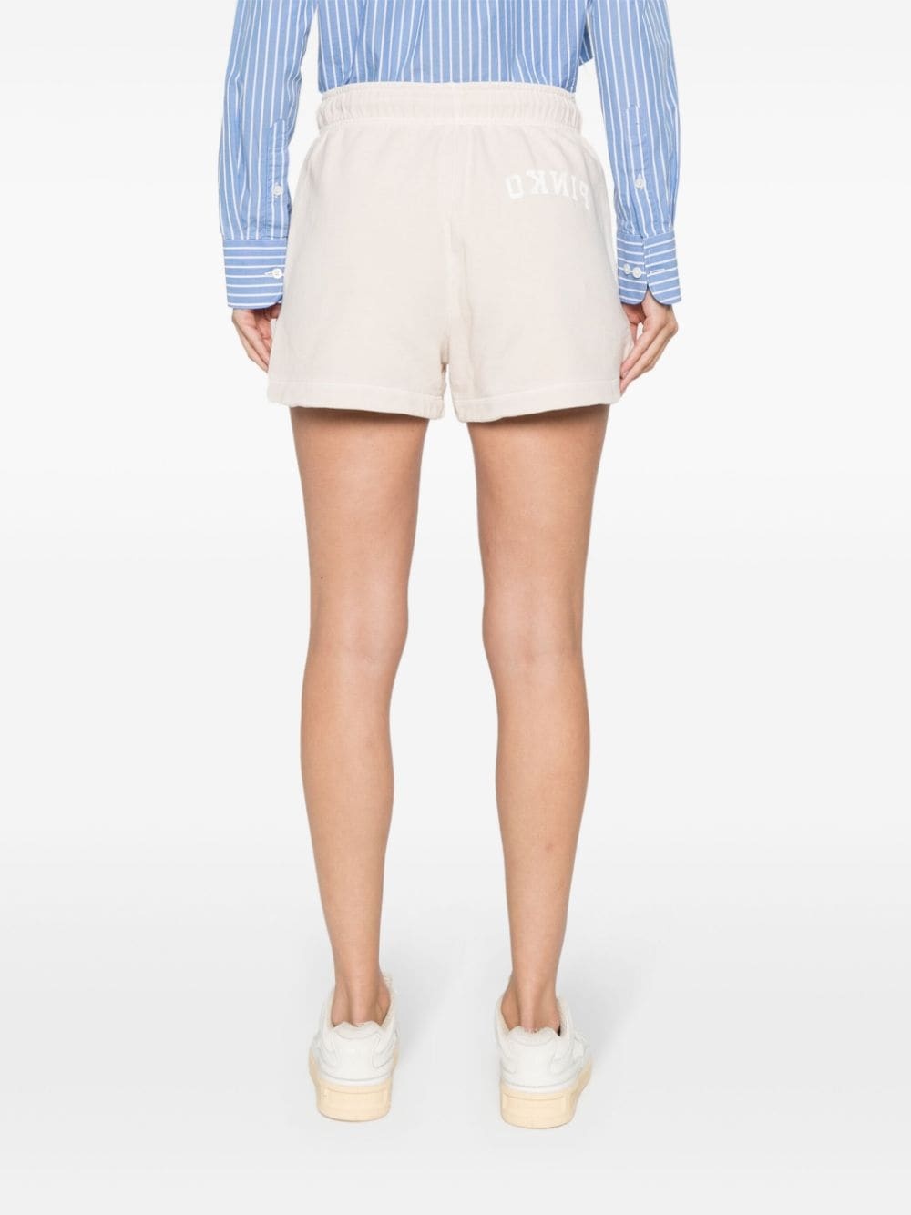 logo-print cotton shorts - 4