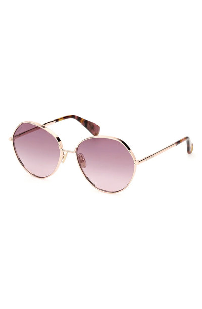Max Mara 57mm Round Sunglasses in Shiny Rose Gold /Gradient outlook
