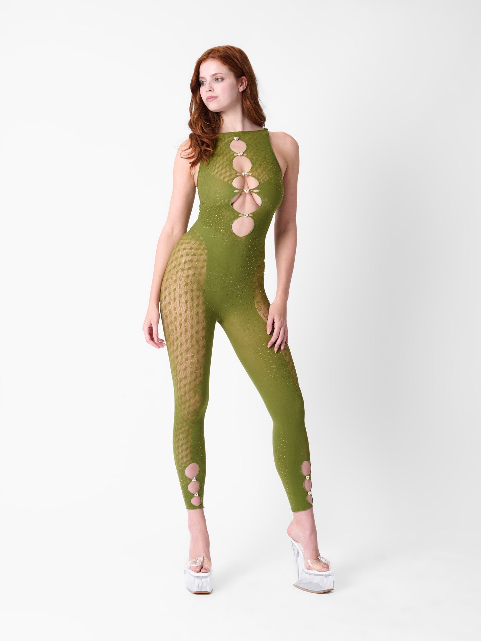 RHINESTONED JANICE JUMPSUIT SPEARMINT - 6