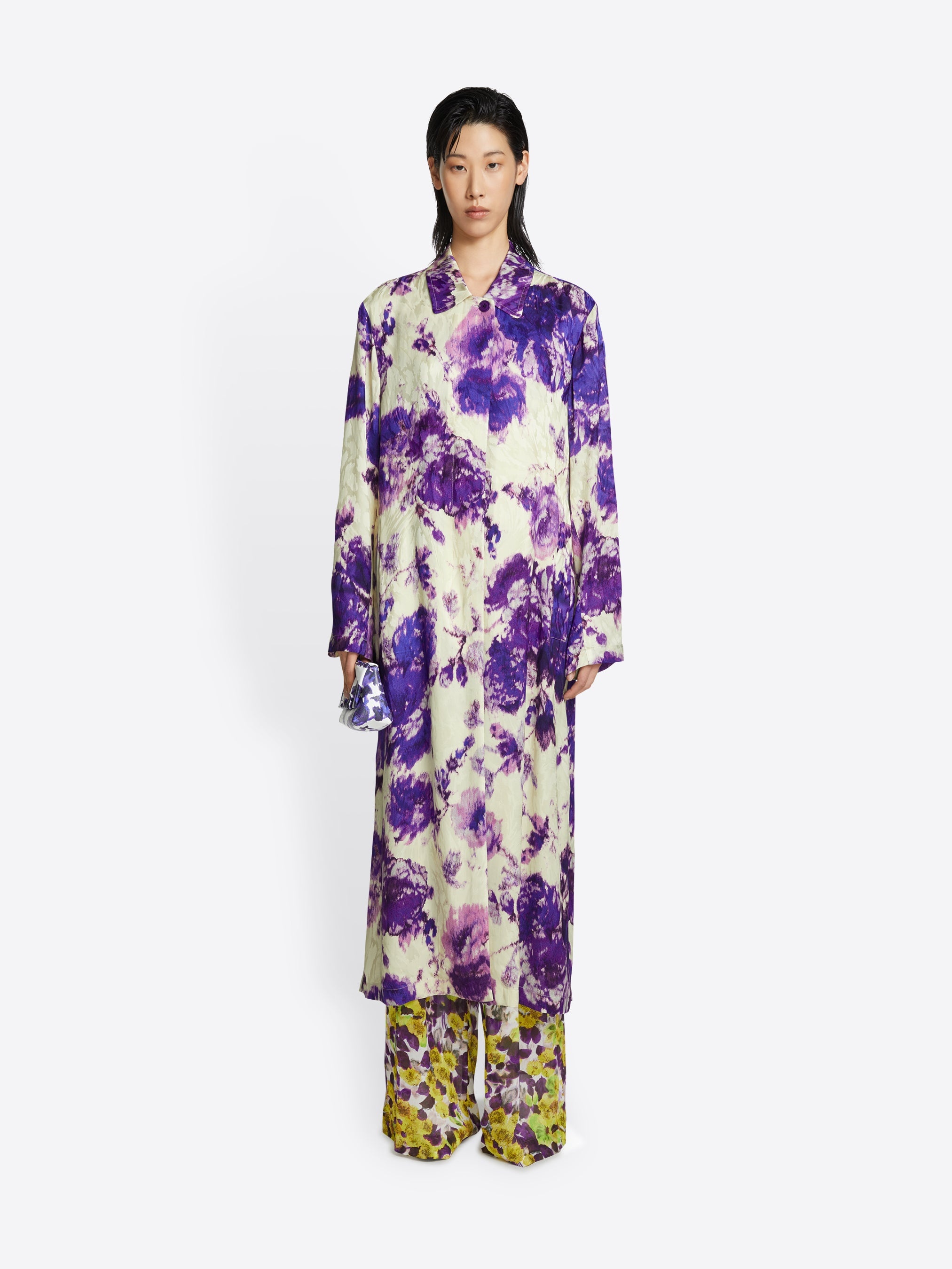 BELTED FLORAL COAT - 2