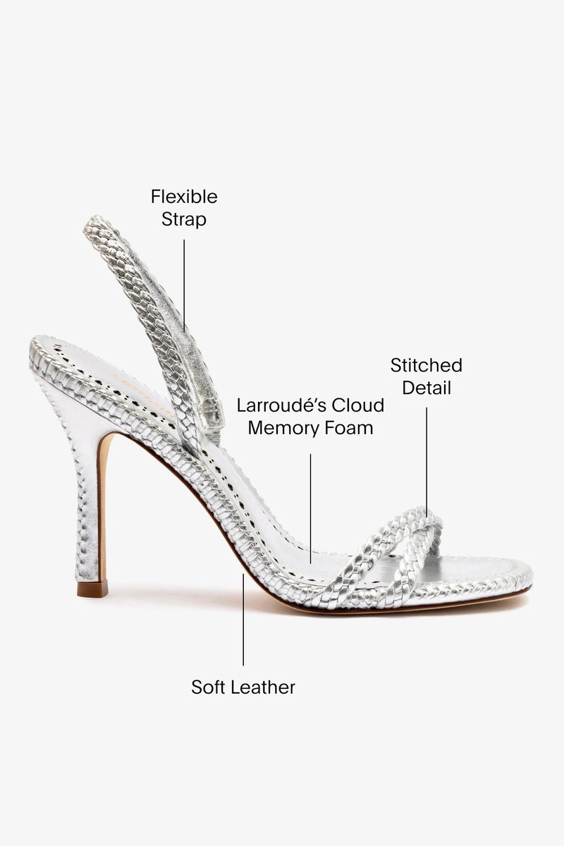 Annie Sandal In Silver Metallic Leather 5