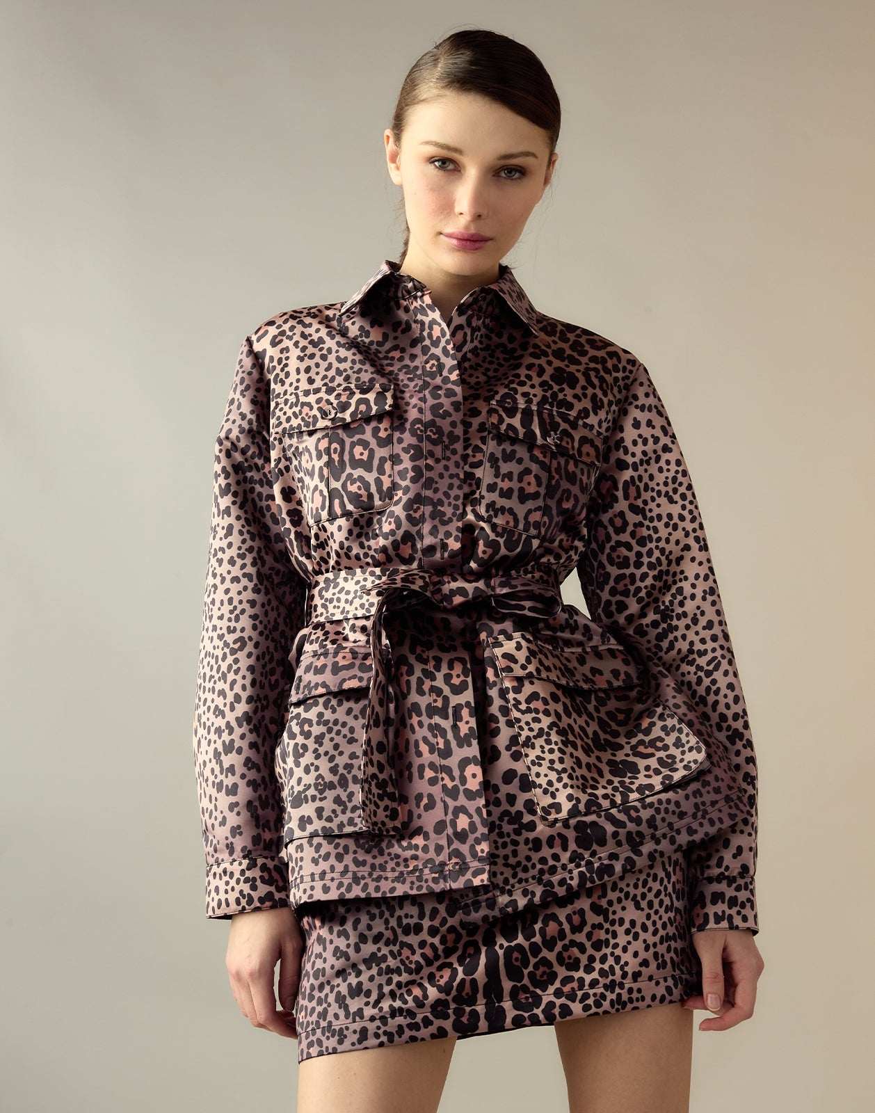 Leopardess Satin Safari Jacket - 4