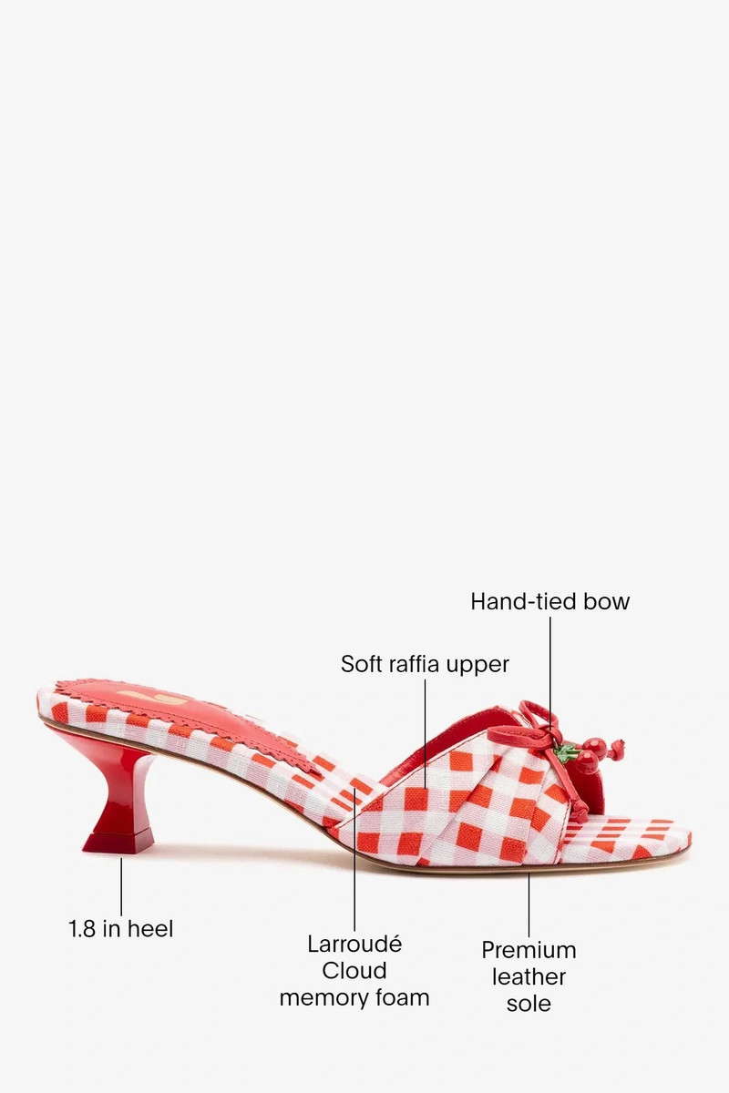Bardot Mule Scarlet Printed Raffia 5