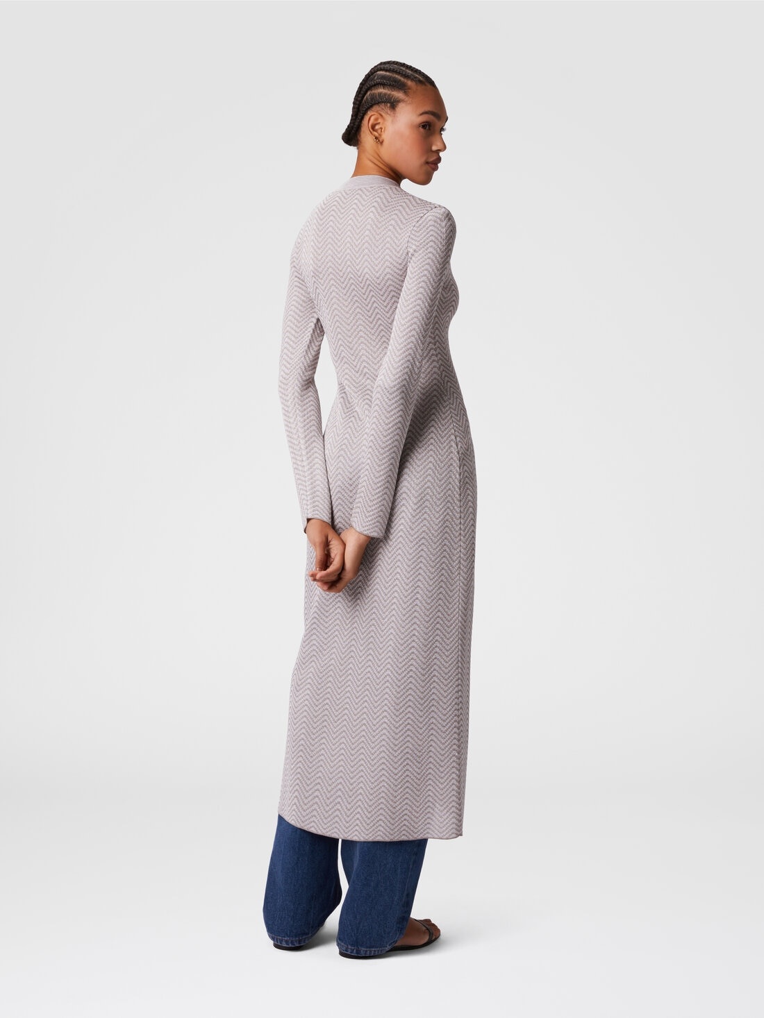 Long cardigan with wave pattern - 3