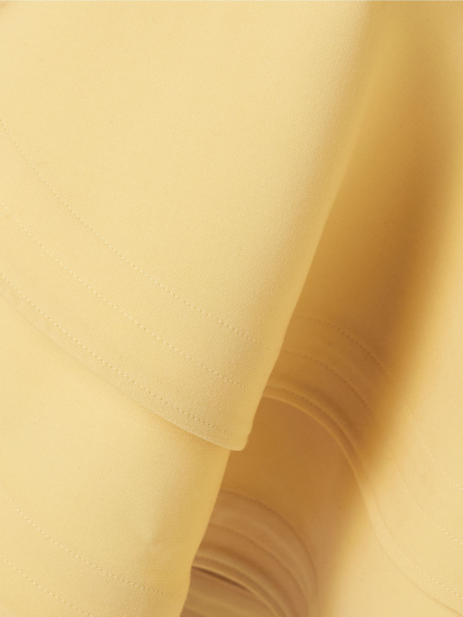 Ruffled wool-blend crepe mini dress Yellow - 4