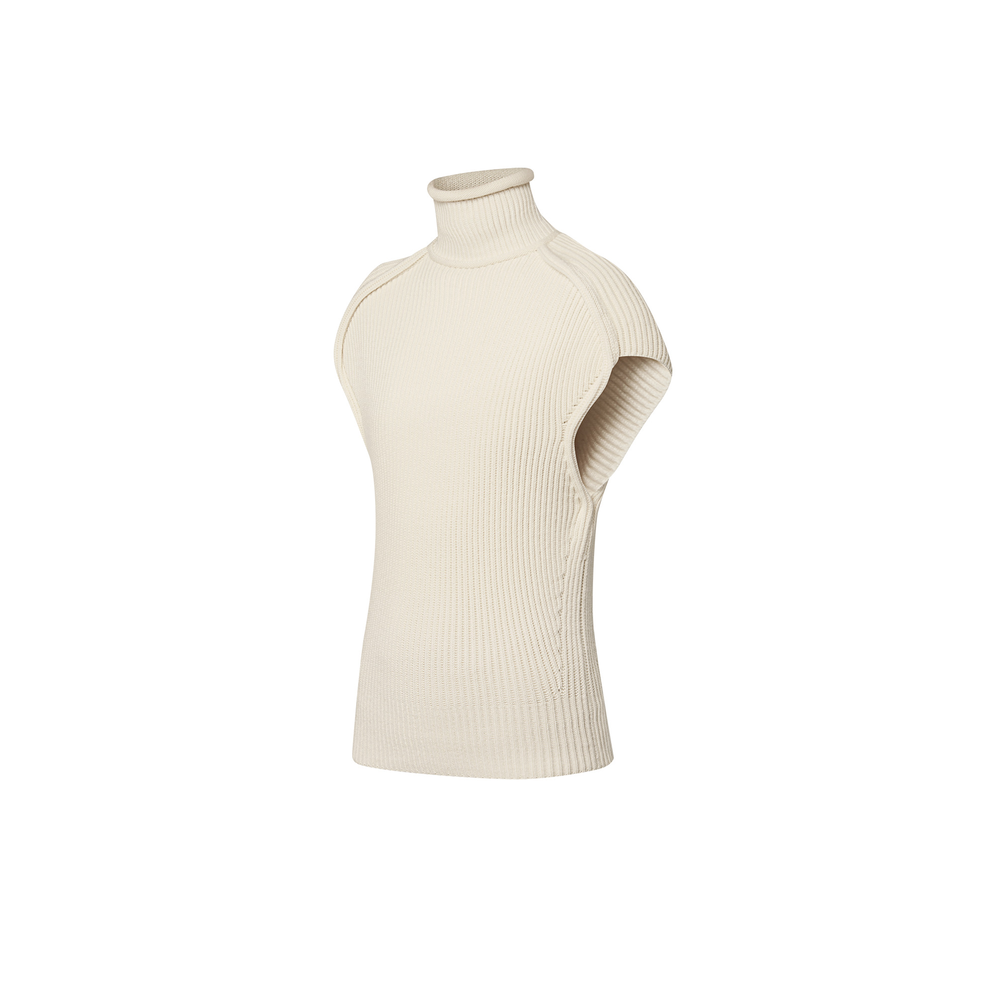 Shoulder Seam Ribbed Knit Top - 2