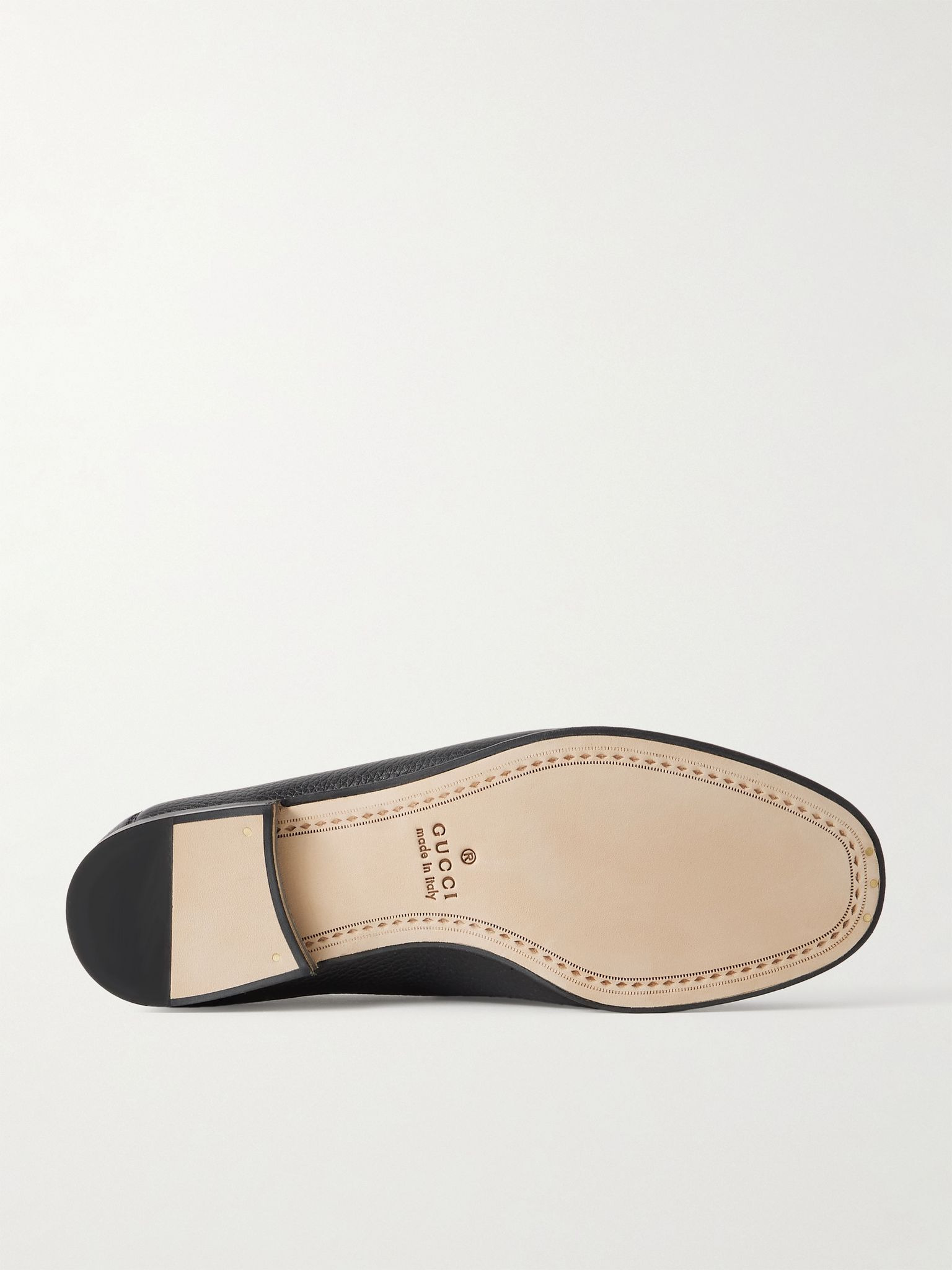 Horsebit 1953 Collapsible-Heel Embellished Full-Grain Leather Loafers Black - 3