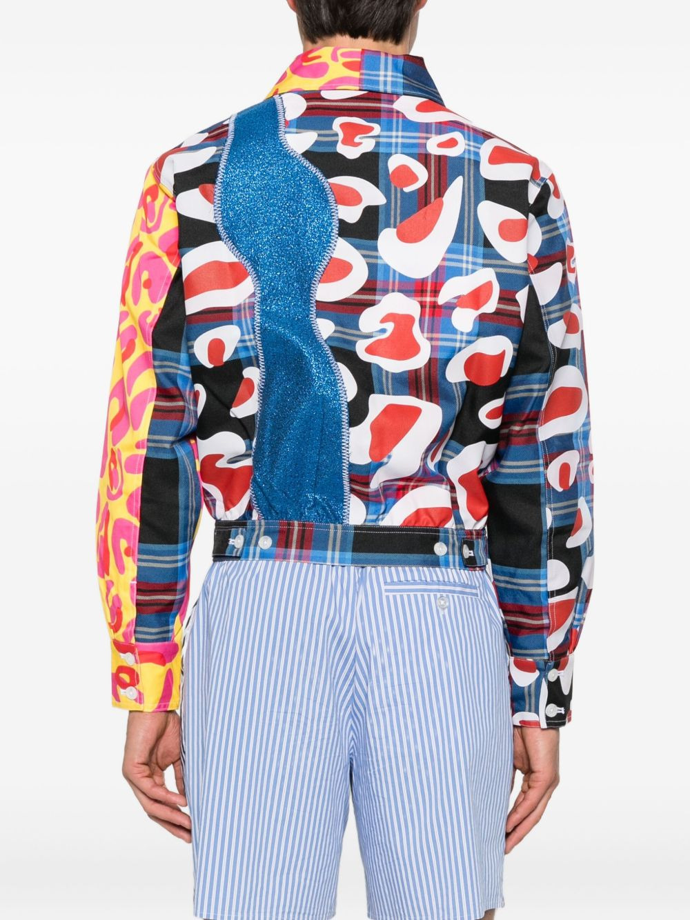 x Fred Perry cropped tartan patchwork jacket - 4