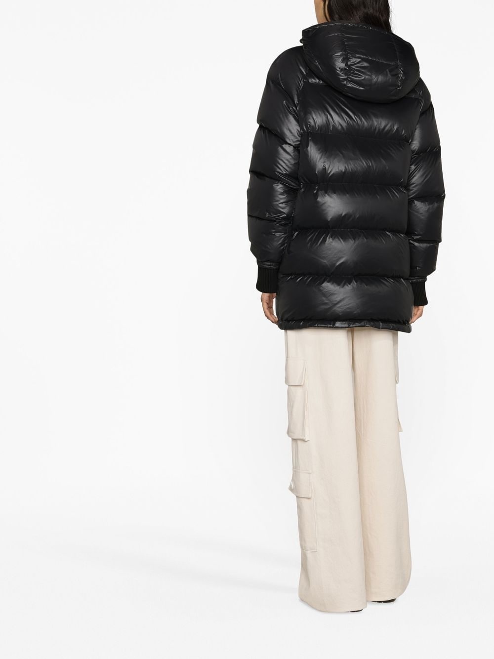 logo-patch padded coat - 3