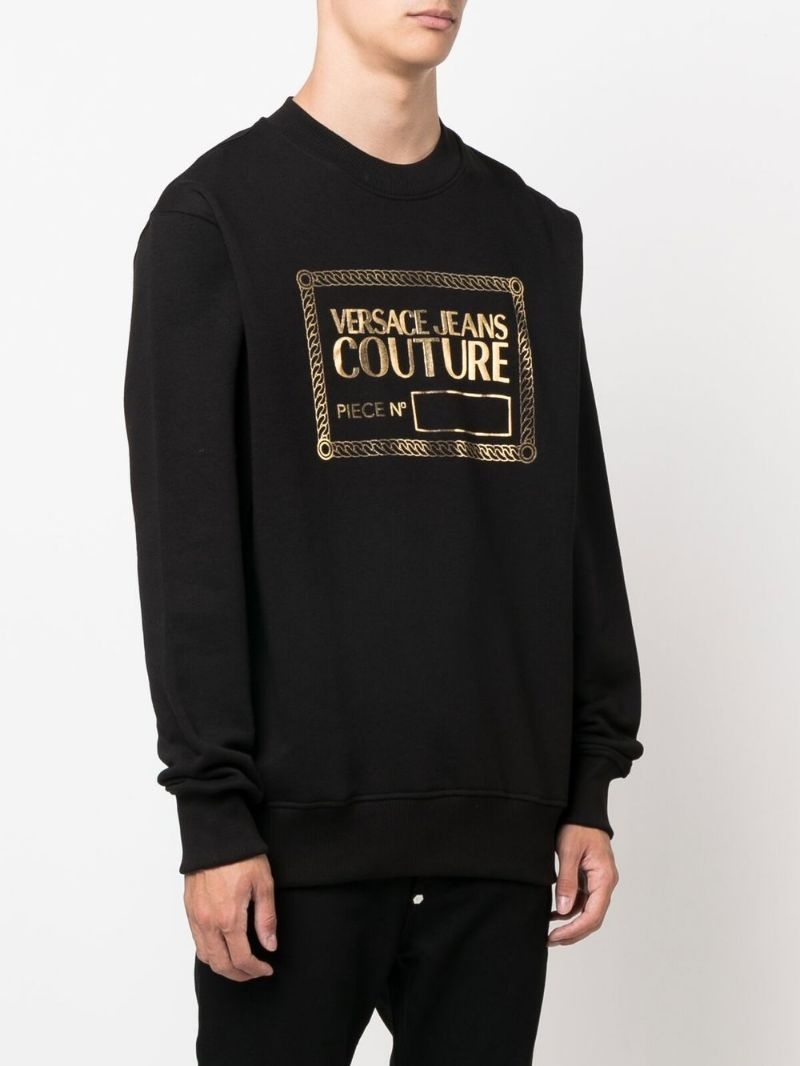 logo-print crew neck sweatshirt - 4