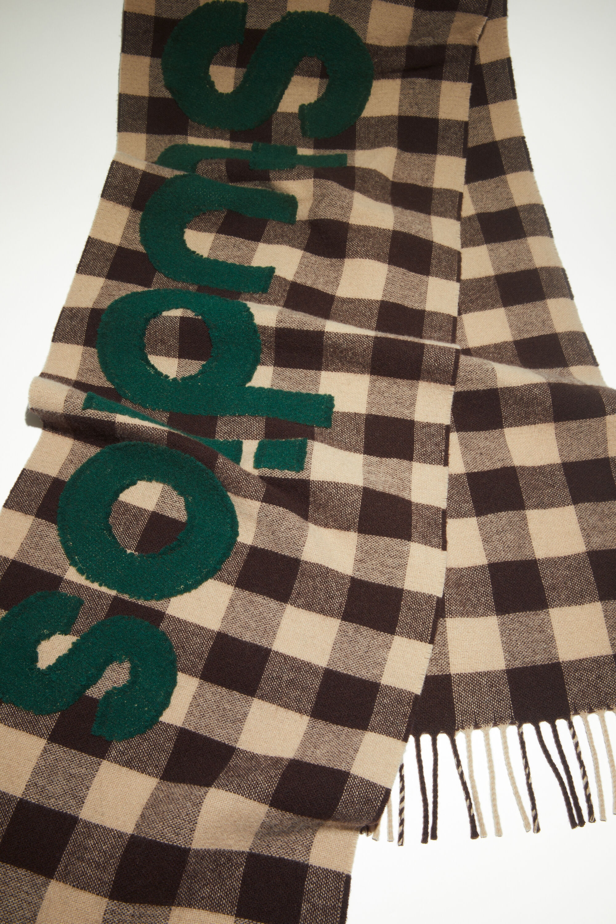 Check logo scarf - Brown/green - 4
