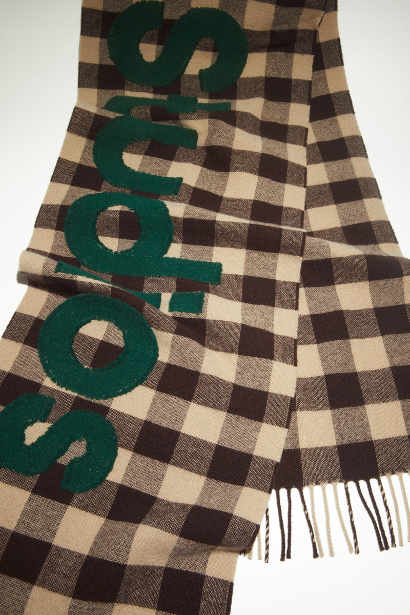 Check logo scarf - Brown/green 4