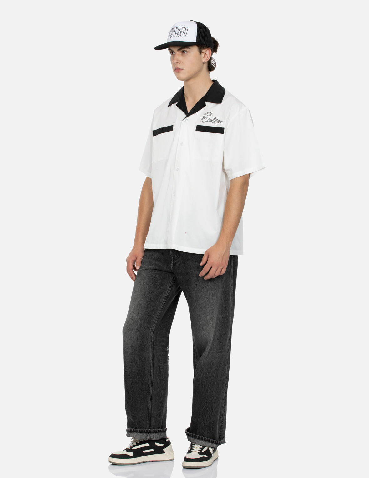CHAIN-STITCHED EMBROIDERY LOGO BOXY TENCEL SHIRT - 3