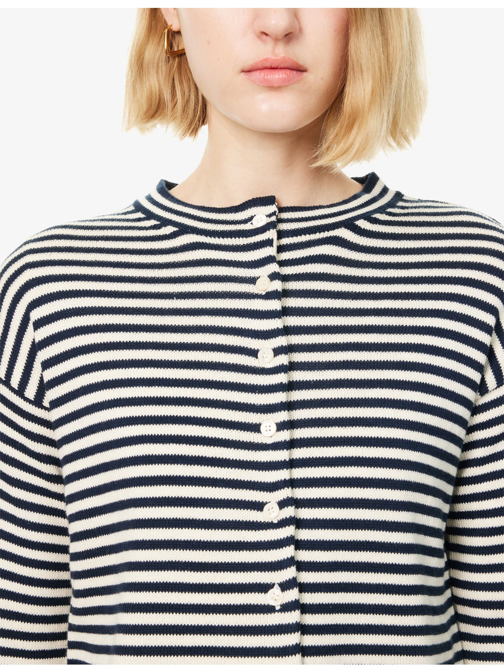 Eritea Stripe-Print Cotton Cardigan - 5