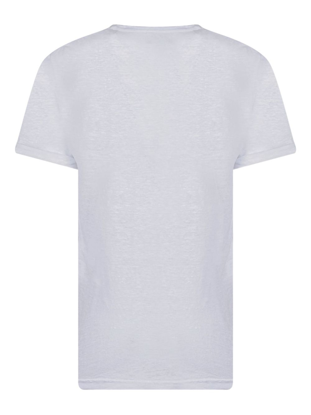 logo-print linen T-shirt - 2