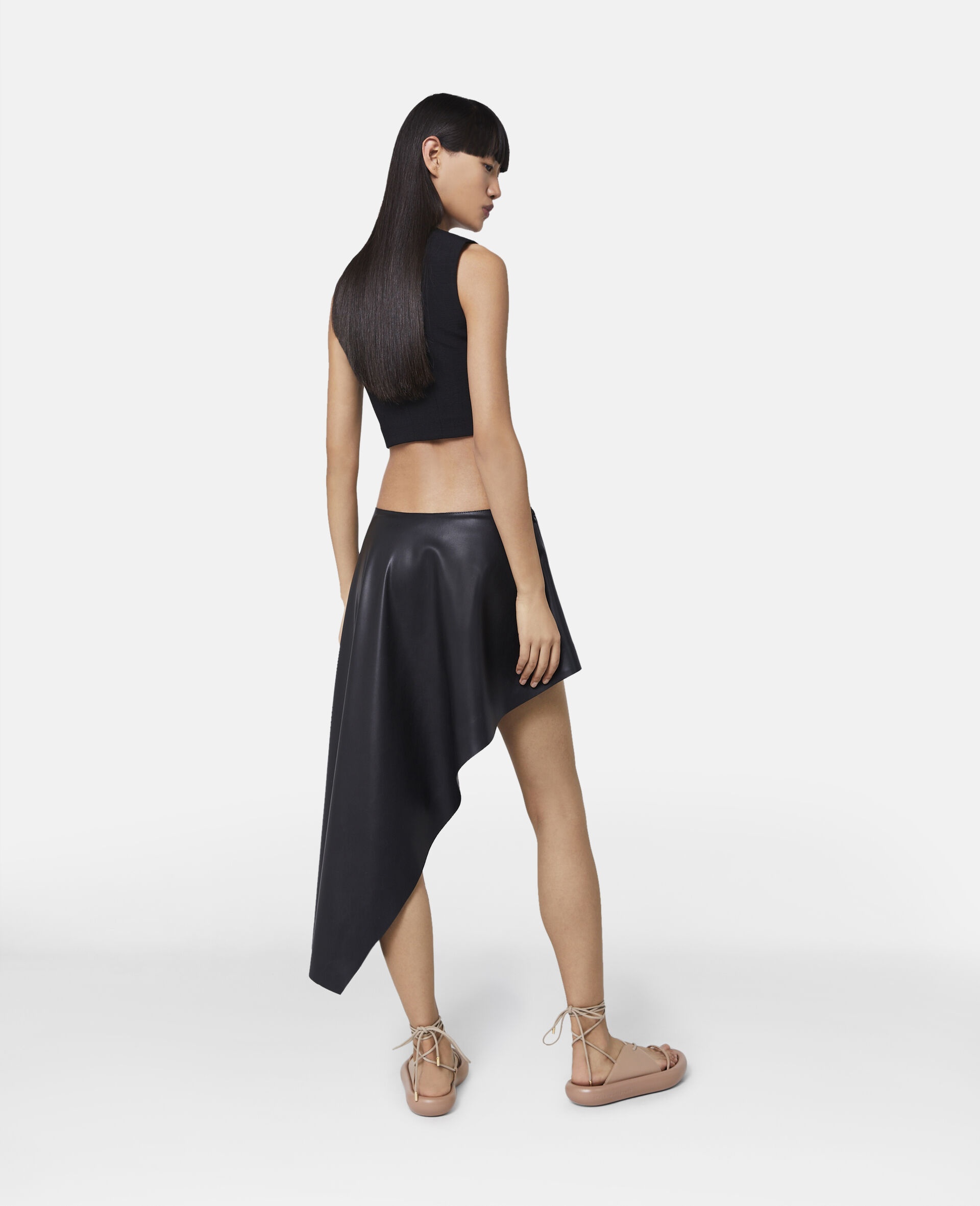 Satin Asymmetric Skirt - 3