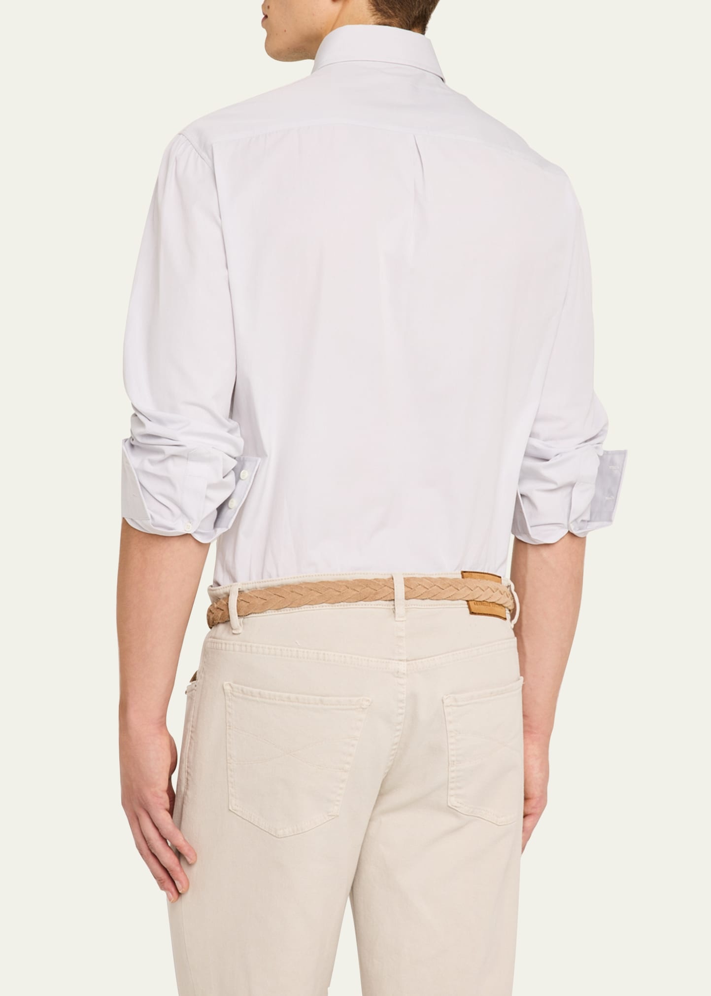 Men's Cotton Canvas Button-Collar Dress Shirt - 3