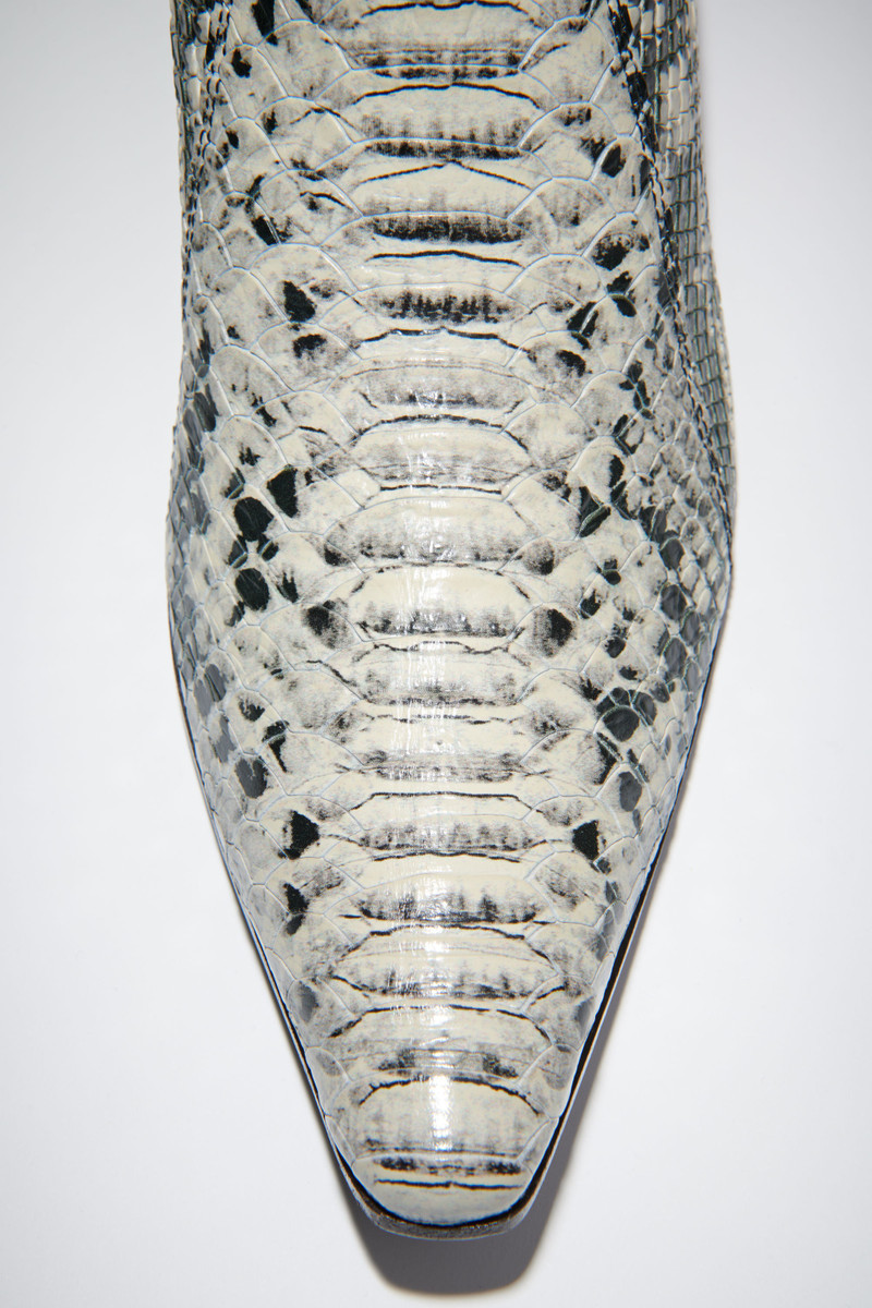 Snake print leather ankle boots - Multi beige 5