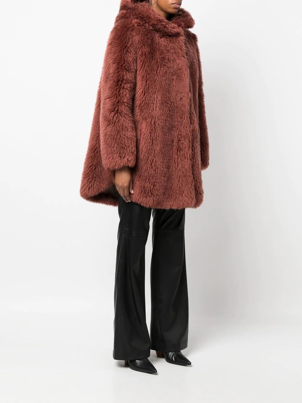 short hooded wool coat - 3