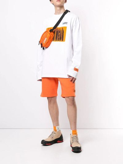 Heron Preston logo-patch track shorts outlook