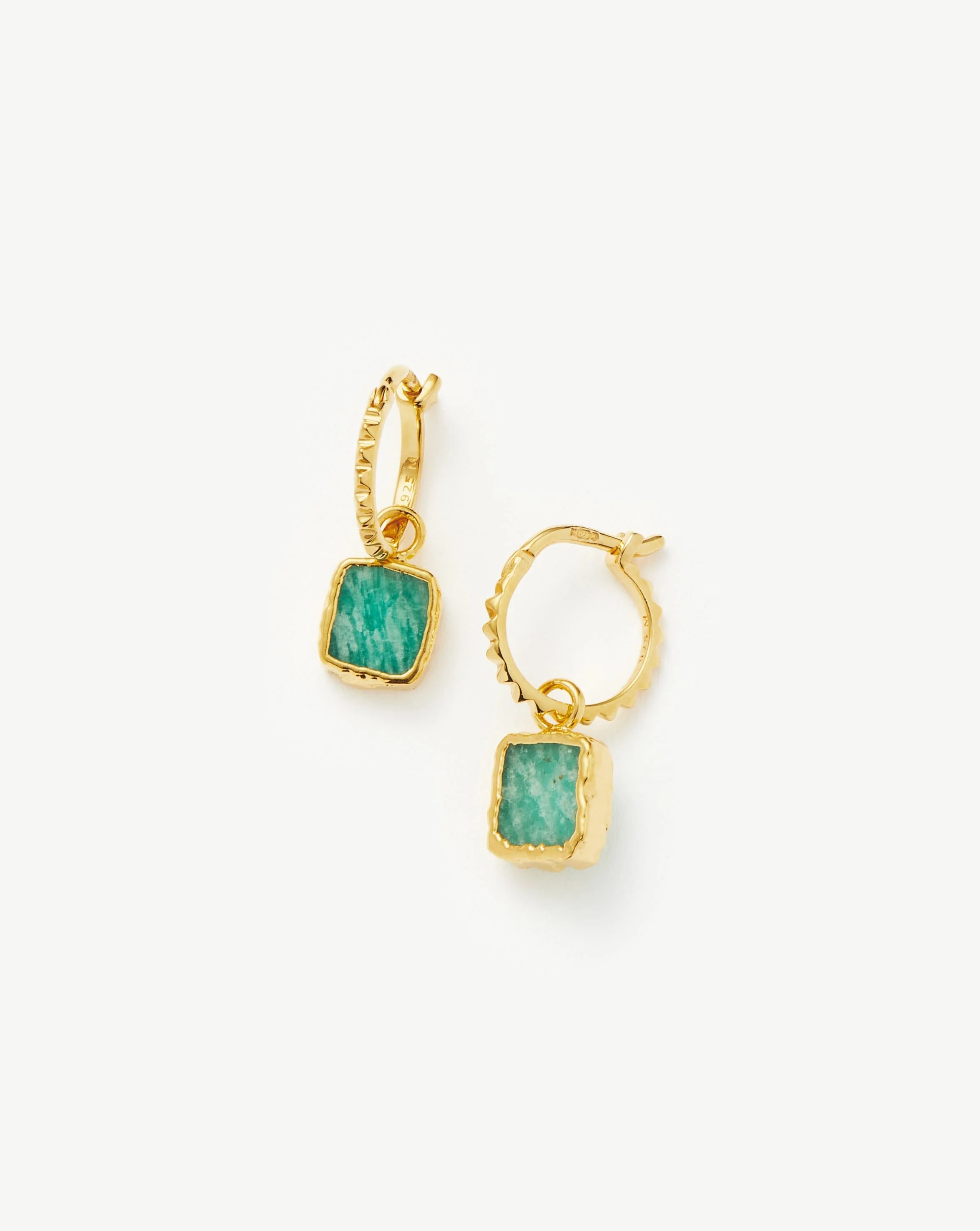 Mini Pyramid Charm Hoop Earrings - 1
