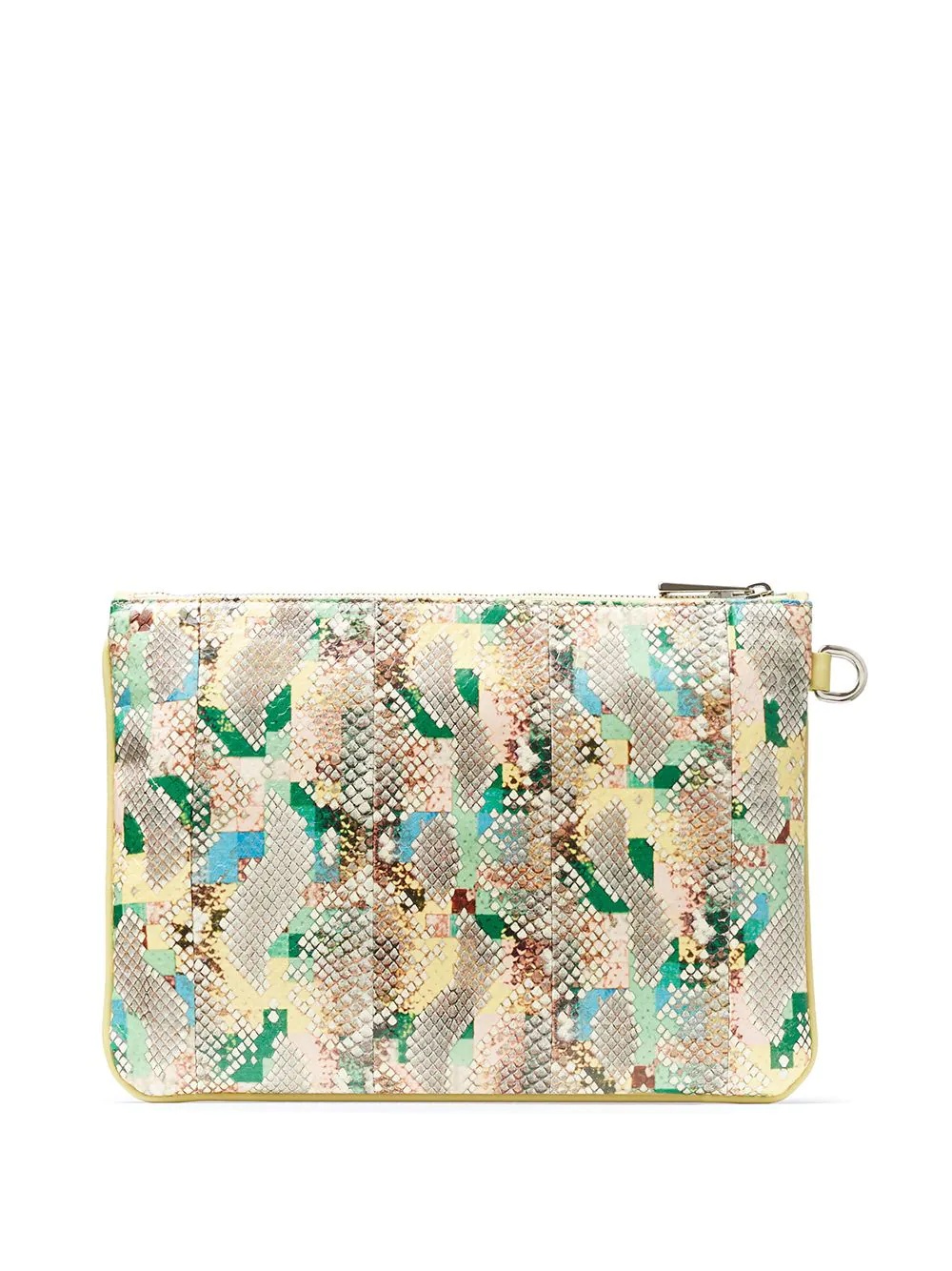 snakeskin-print clutch bag - 2