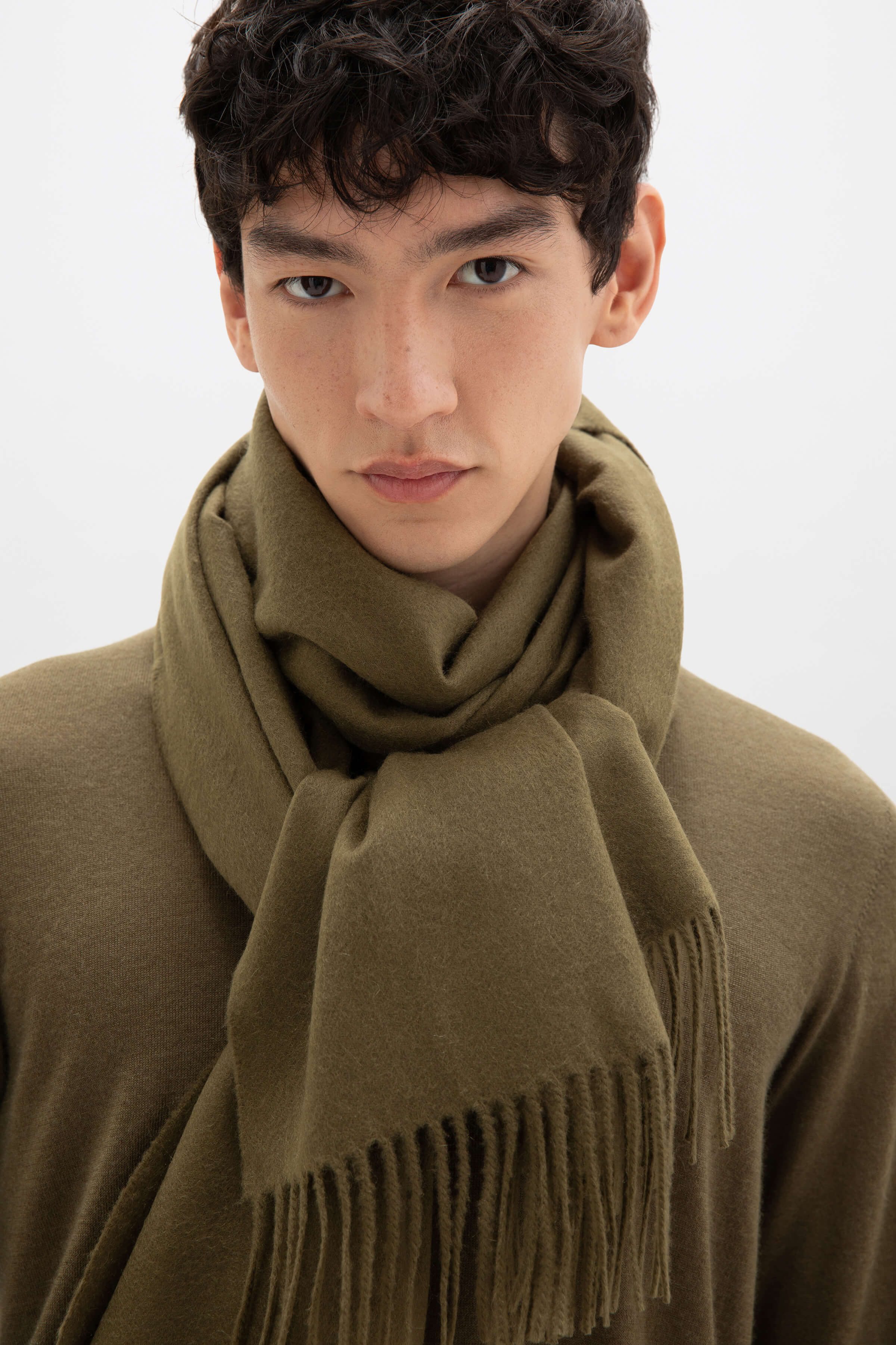 Olive Cashmere Stole - 2