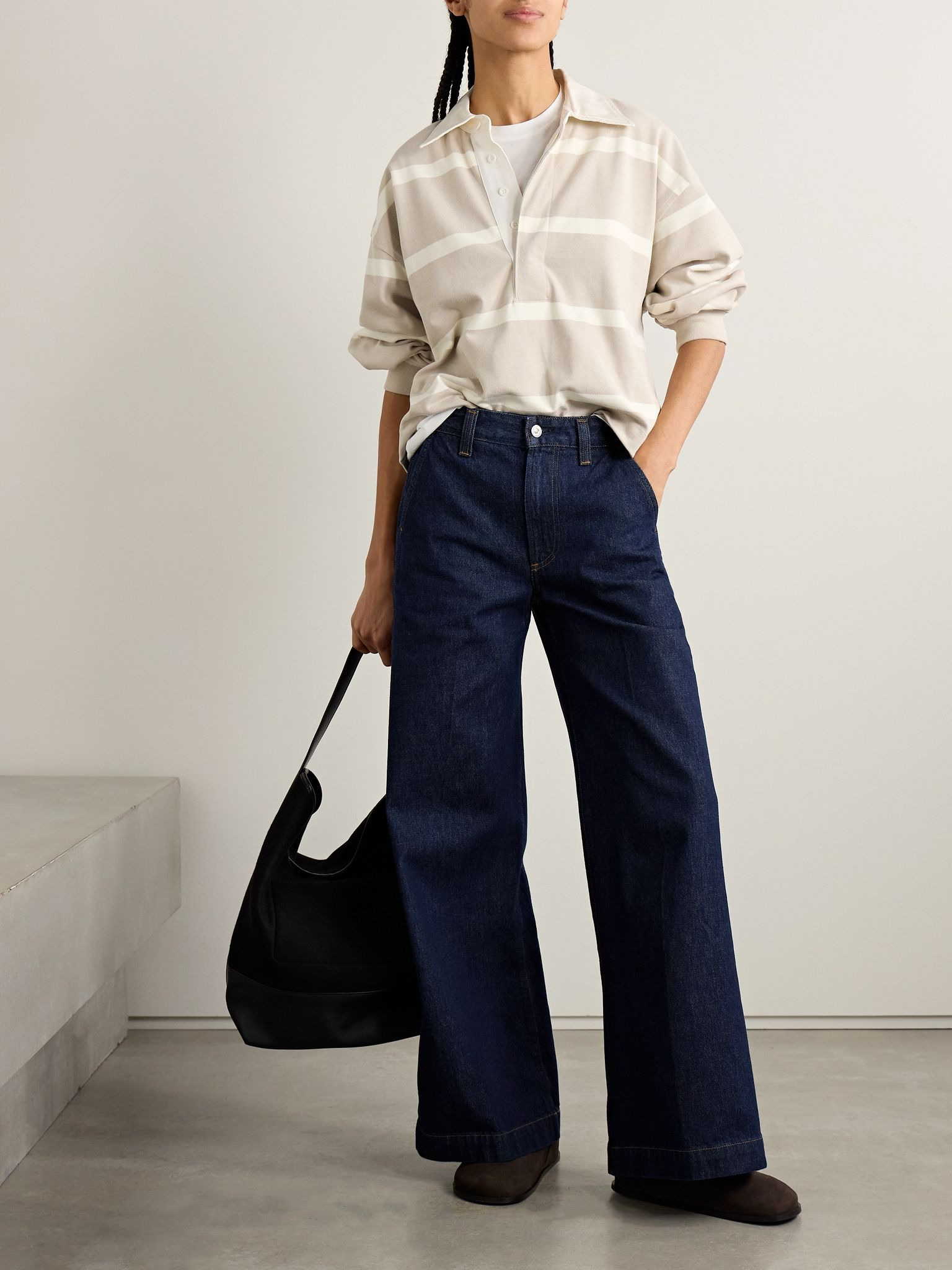 + Argent Beverly high-rise wide-leg jeans Dark denim - 2