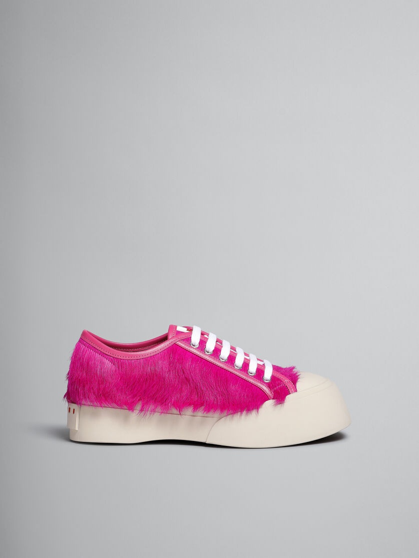 FUCHSIA LONG-HAIR CALFSKIN PABLO LACE-UP SNEAKER - 1