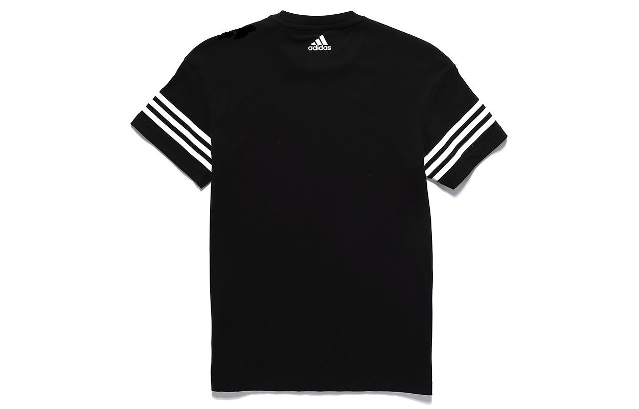 Men's adidas Cuff Stripe Sports Black T-Shirt CZ8956 - 2