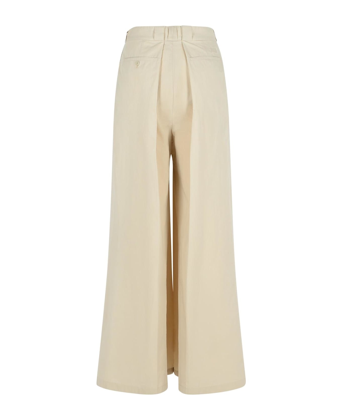 'over' Ivory Cotton Blend Pants - 3