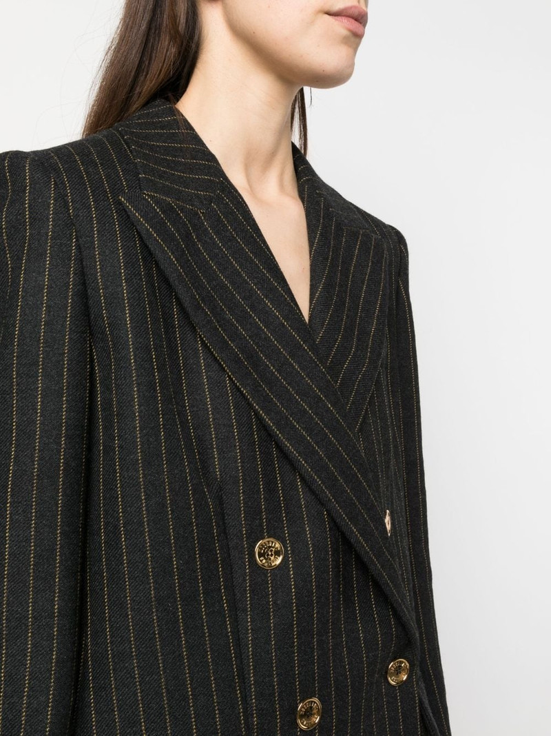 pinstripe wool double-breasted blazer 5
