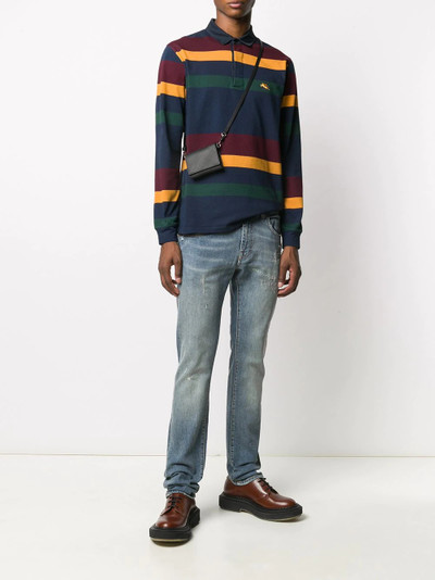 Etro long sleeve striped polo shirt outlook