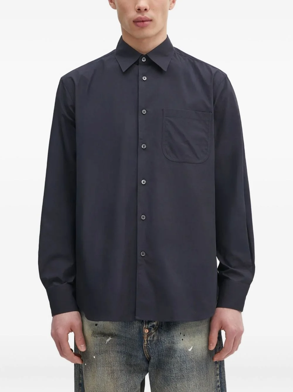 pocket long-sleeve shirt - 1