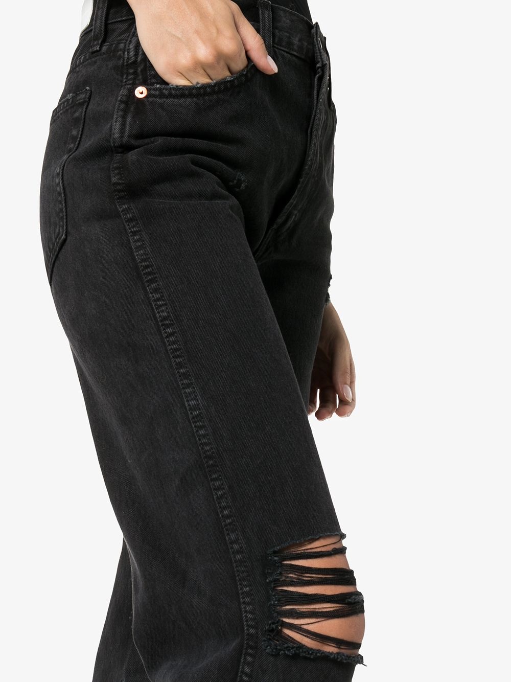 high rise cutout loose jeans - 5