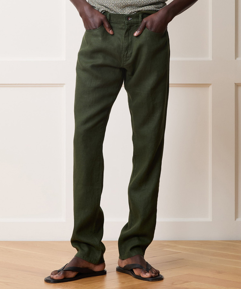 TODD SNYDER Slim 5-Pocket Linen Pant outlook