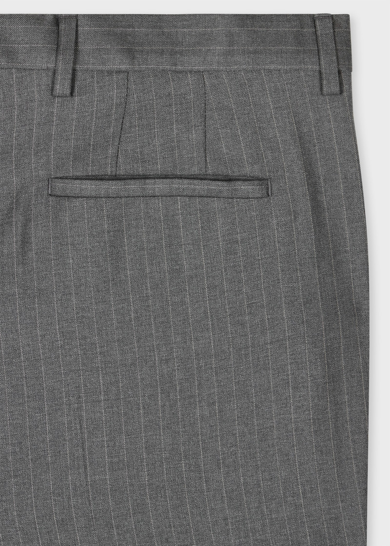 Paul Smith Tapered-Fit Grey Pinstripe Wool Trousers outlook
